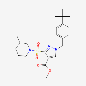 methyl 1-(4-(tert-butyl)benzyl)-3-((3-methylpiperidin-1-yl)sulfonyl)-1H-pyrazole-4-carboxylate