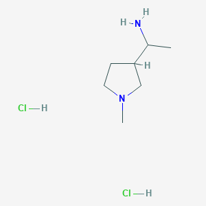 molecular formula C7H18Cl2N2 B2500121 1-(1-Methylpyrrolidin-3-yl)ethanamine;dihydrochloride CAS No. 2260932-44-1