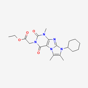 Ethyl 2-(6-cyclohexyl-4,7,8-trimethyl-1,3-dioxopurino[7,8-a]imidazol-2-yl)acetate