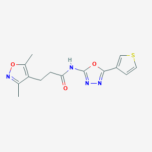 3-(3,5-dimethylisoxazol-4-yl)-N-(5-(thiophen-3-yl)-1,3,4-oxadiazol-2-yl)propanamide