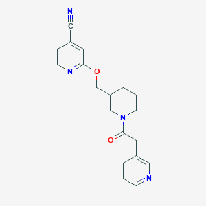2-[[1-(2-Pyridin-3-ylacetyl)piperidin-3-yl]methoxy]pyridine-4-carbonitrile