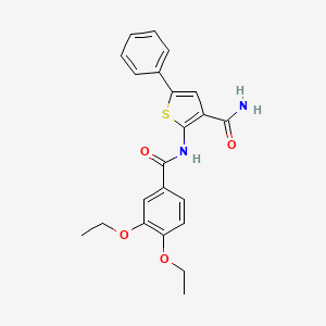 molecular formula C22H22N2O4S B2500139 2-(3,4-Diethoxybenzamido)-5-phenylthiophene-3-carboxamide CAS No. 1286703-64-7