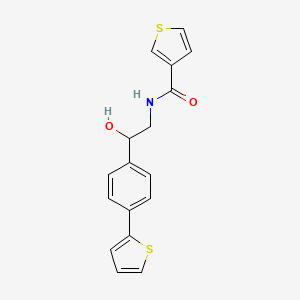 molecular formula C17H15NO2S2 B2500141 N-[2-Hydroxy-2-(4-thiophen-2-ylphenyl)ethyl]thiophene-3-carboxamide CAS No. 2380178-17-4