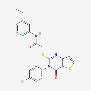 2-{[3-(4-chlorophenyl)-4-oxo-3,4-dihydrothieno[3,2-d]pyrimidin-2-yl]sulfanyl}-N-(3-ethylphenyl)acetamide