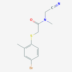 molecular formula C12H13BrN2OS B2500150 2-[(4-bromo-2-methylphenyl)sulfanyl]-N-(cyanomethyl)-N-methylacetamide CAS No. 1241245-73-7