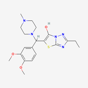 molecular formula C20H27N5O3S B2500154 5-((3,4-二甲氧基苯基)(4-甲基哌嗪-1-基)甲基)-2-乙基噻唑并[3,2-b][1,2,4]三唑-6-醇 CAS No. 886910-79-8