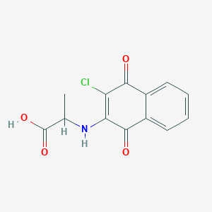 molecular formula C13H10ClNO4 B2500156 2-[(3-Chloro-1,4-dioxonaphthalen-2-yl)amino]propanoic acid CAS No. 27563-39-9