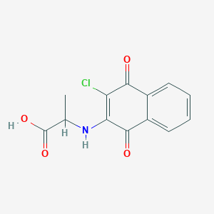 molecular formula C13H10ClNO4 B2500156 2-[(3-Chloro-1,4-dioxo-1,4-dihydronaphthalen-2-yl)amino]propanoic acid CAS No. 27563-39-9