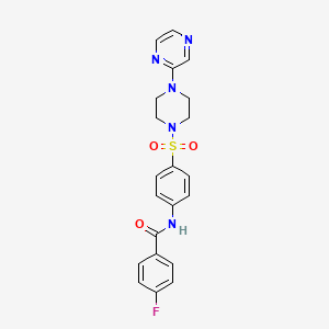 4-fluoro-N-(4-((4-(pyrazin-2-yl)piperazin-1-yl)sulfonyl)phenyl)benzamide