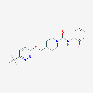 molecular formula C21H27FN4O2 B2500159 4-[(6-Tert-butylpyridazin-3-yl)oxymethyl]-N-(2-fluorophenyl)piperidine-1-carboxamide CAS No. 2380009-91-4