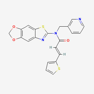 (E)-N-([1,3]dioxolo[4',5':4,5]benzo[1,2-d]thiazol-6-yl)-N-(pyridin-3-ylmethyl)-3-(thiophen-2-yl)acrylamide