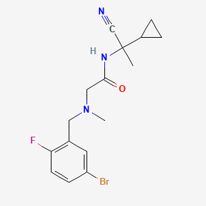 molecular formula C16H19BrFN3O B2500163 2-{[(5-bromo-2-fluorophenyl)methyl](methyl)amino}-N-(1-cyano-1-cyclopropylethyl)acetamide CAS No. 1241604-04-5