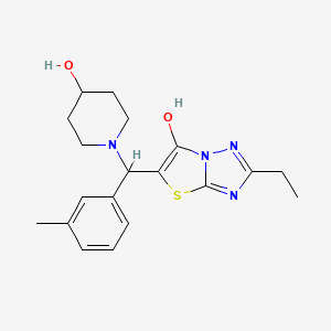 2-Ethyl-5-((4-hydroxypiperidin-1-yl)(m-tolyl)methyl)thiazolo[3,2-b][1,2,4]triazol-6-ol