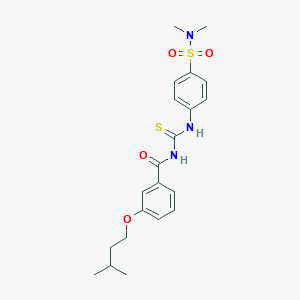 molecular formula C21H27N3O4S2 B250017 N-{[4-(dimethylsulfamoyl)phenyl]carbamothioyl}-3-(3-methylbutoxy)benzamide 