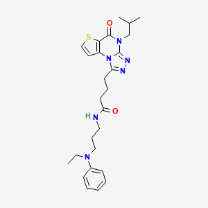 N-(3-(ethyl(phenyl)amino)propyl)-4-(4-isobutyl-5-oxo-4,5-dihydrothieno[2,3-e][1,2,4]triazolo[4,3-a]pyrimidin-1-yl)butanamide