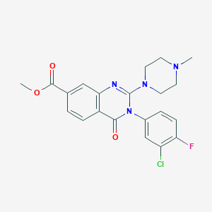 molecular formula C21H20ClFN4O3 B2500173 N-benzyl-4-[3-(propionylamino)pyridin-2-yl]benzamide CAS No. 1251548-75-0