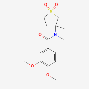 molecular formula C15H21NO5S B2500174 3,4-dimethoxy-N-methyl-N-(3-methyl-1,1-dioxidotetrahydrothiophen-3-yl)benzamide CAS No. 874788-59-7