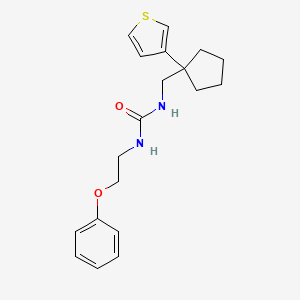 molecular formula C19H24N2O2S B2500179 1-(2-Phenoxyethyl)-3-((1-(thiophen-3-yl)cyclopentyl)methyl)urea CAS No. 2034350-92-8