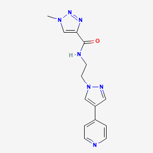 molecular formula C14H15N7O B2500188 1-甲基-N-{2-[4-(吡啶-4-基)-1H-吡唑-1-基]乙基}-1H-1,2,3-三唑-4-甲酰胺 CAS No. 2034322-95-5