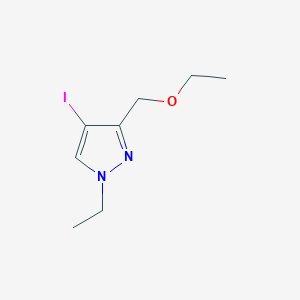 molecular formula C8H13IN2O B2500189 3-(ethoxymethyl)-1-ethyl-4-iodo-1H-pyrazole CAS No. 1856043-63-4