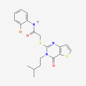 molecular formula C19H20BrN3O2S2 B2500195 N-(2-bromophenyl)-2-{[3-(3-methylbutyl)-4-oxo-3,4-dihydrothieno[3,2-d]pyrimidin-2-yl]sulfanyl}acetamide CAS No. 1252928-06-5