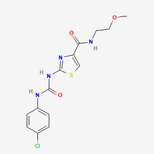 2-(3-(4-chlorophenyl)ureido)-N-(2-methoxyethyl)thiazole-4-carboxamide