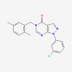 molecular formula C20H17ClN4O B2500203 1-(3-氯苯基)-5-[(2,5-二甲基苯基)甲基]吡唑并[3,4-d]嘧啶-4-酮 CAS No. 895018-24-3
