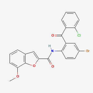 molecular formula C23H15BrClNO4 B2500206 N-(4-bromo-2-(2-chlorobenzoyl)phenyl)-7-methoxybenzofuran-2-carboxamide CAS No. 921553-41-5