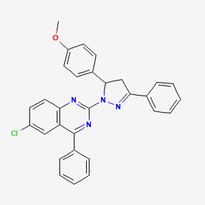 6-chloro-2-(5-(4-methoxyphenyl)-3-phenyl-4,5-dihydro-1H-pyrazol-1-yl)-4-phenylquinazoline