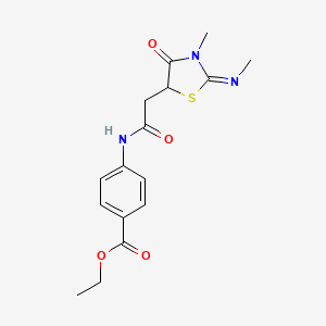 4-(2-{3-Methyl-2-[(Z)-methylimino]-4-oxo-thiazolidin-5-yl}-acetylamino)-benzoic acid ethyl ester