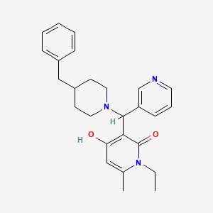 molecular formula C26H31N3O2 B2500212 3-((4-benzylpiperidin-1-yl)(pyridin-3-yl)methyl)-1-ethyl-4-hydroxy-6-methylpyridin-2(1H)-one CAS No. 939242-43-0