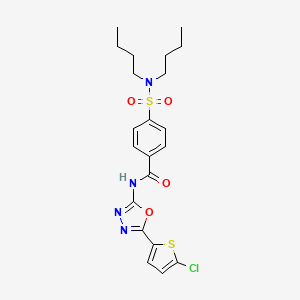 molecular formula C21H25ClN4O4S2 B2500213 N-[5-(5-氯噻吩-2-基)-1,3,4-噁二唑-2-基]-4-(二丁基磺酰)苯甲酰胺 CAS No. 533872-20-7