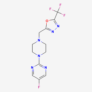 2-[[4-(5-Fluoropyrimidin-2-yl)piperazin-1-yl]methyl]-5-(trifluoromethyl)-1,3,4-oxadiazole