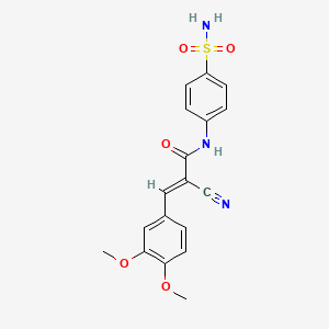 (E)-2-cyano-3-(3,4-dimethoxyphenyl)-N-(4-sulfamoylphenyl)prop-2-enamide