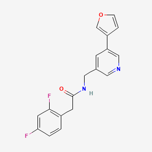molecular formula C18H14F2N2O2 B2500226 2-(2,4-difluorophenyl)-N-((5-(furan-3-yl)pyridin-3-yl)methyl)acetamide CAS No. 2034429-70-2