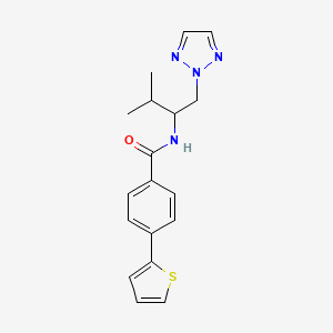 molecular formula C18H20N4OS B2500238 N-(3-methyl-1-(2H-1,2,3-triazol-2-yl)butan-2-yl)-4-(thiophen-2-yl)benzamide CAS No. 2034561-20-9