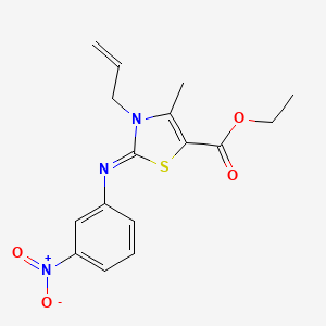 ethyl (2E)-4-methyl-2-[(3-nitrophenyl)imino]-3-(prop-2-en-1-yl)-2,3-dihydro-1,3-thiazole-5-carboxylate