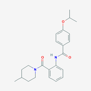molecular formula C23H28N2O3 B250025 4-isopropoxy-N-{2-[(4-methyl-1-piperidinyl)carbonyl]phenyl}benzamide 