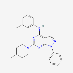 molecular formula C25H28N6 B2500255 N-(3,5-dimethylphenyl)-6-(4-methylpiperidin-1-yl)-1-phenyl-1H-pyrazolo[3,4-d]pyrimidin-4-amine CAS No. 946288-58-0