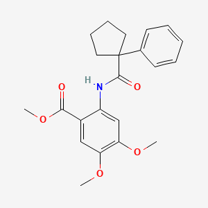 Methyl 4,5-dimethoxy-2-((phenylcyclopentyl)carbonylamino)benzoate