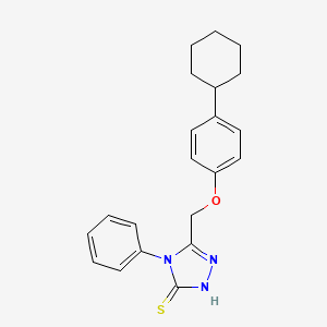 5-[(4-cyclohexylphenoxy)methyl]-4-phenyl-4H-1,2,4-triazole-3-thiol