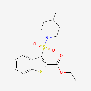molecular formula C17H21NO4S2 B2500267 Ethyl 3-[(4-methylpiperidin-1-yl)sulfonyl]-1-benzothiophene-2-carboxylate CAS No. 941919-09-1