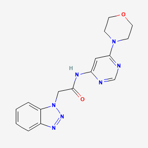 molecular formula C16H17N7O2 B2500272 2-(1H-苯并[d][1,2,3]三唑-1-基)-N-(6-吗啉基嘧啶-4-基)乙酰胺 CAS No. 1396869-66-1