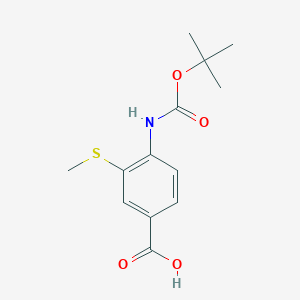 molecular formula C13H17NO4S B2500278 4-[(2-Methylpropan-2-yl)oxycarbonylamino]-3-methylsulfanylbenzoic acid CAS No. 2248337-42-8