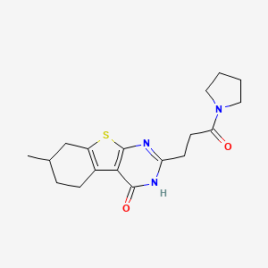7-methyl-2-(3-oxo-3-pyrrolidin-1-ylpropyl)-5,6,7,8-tetrahydro[1]benzothieno[2,3-d]pyrimidin-4(3H)-one