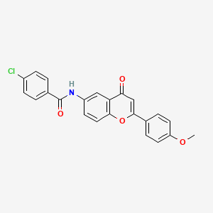 molecular formula C23H16ClNO4 B2500289 4-chloro-N-[2-(4-methoxyphenyl)-4-oxo-4H-chromen-6-yl]benzamide CAS No. 923256-96-6