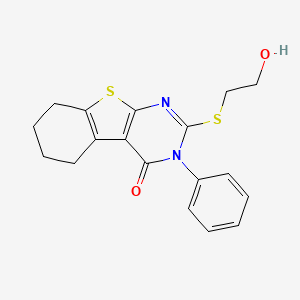 2-(2-Hydroxyethylsulfanyl)-3-phenyl-5,6,7,8-tetrahydro-[1]benzothiolo[2,3-d]pyrimidin-4-one
