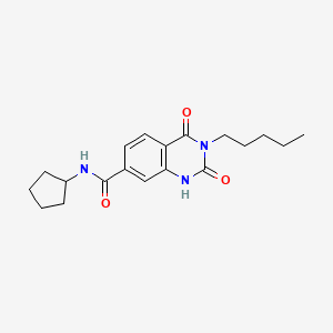 N-cyclopentyl-2,4-dioxo-3-pentyl-1,2,3,4-tetrahydroquinazoline-7-carboxamide