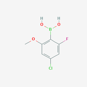 molecular formula C7H7BClFO3 B2500302 (4-氯-2-氟-6-甲氧基苯基)硼酸 CAS No. 1628684-10-5
