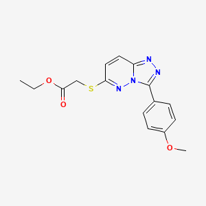 molecular formula C16H16N4O3S B2500312 Ethyl 2-((3-(4-methoxyphenyl)-[1,2,4]triazolo[4,3-b]pyridazin-6-yl)thio)acetate CAS No. 852376-85-3